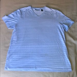 PERRY ELLIS STRIPPED V-NECK T-SHIRT